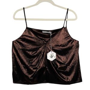 Paper Crane Metallic Bronze Shimmer Cami Tank Size Large NWT